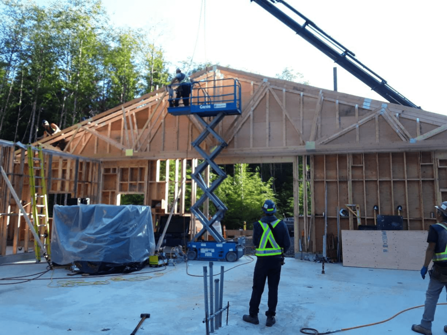 Industra Cove Bay WTP Bowen Island Roof trusses work