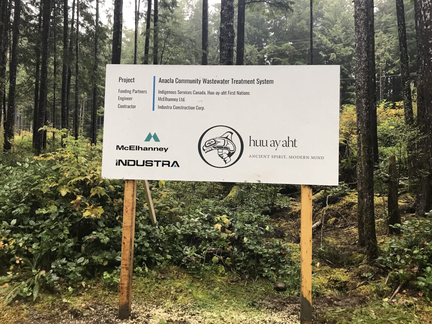 Industra Anacla Community Wastewater Treatment System Project sign