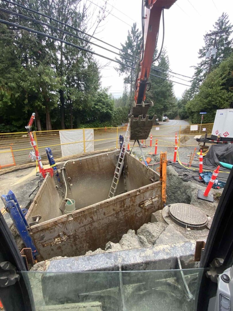Construction work being done.