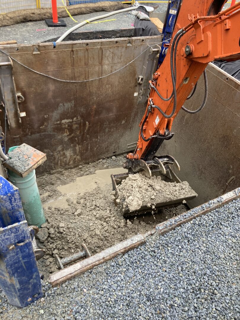 Professional construction work being done.