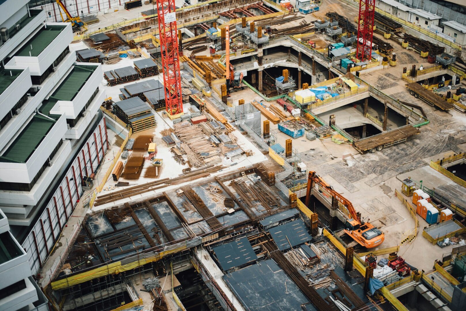 aerial view of high rise buildings